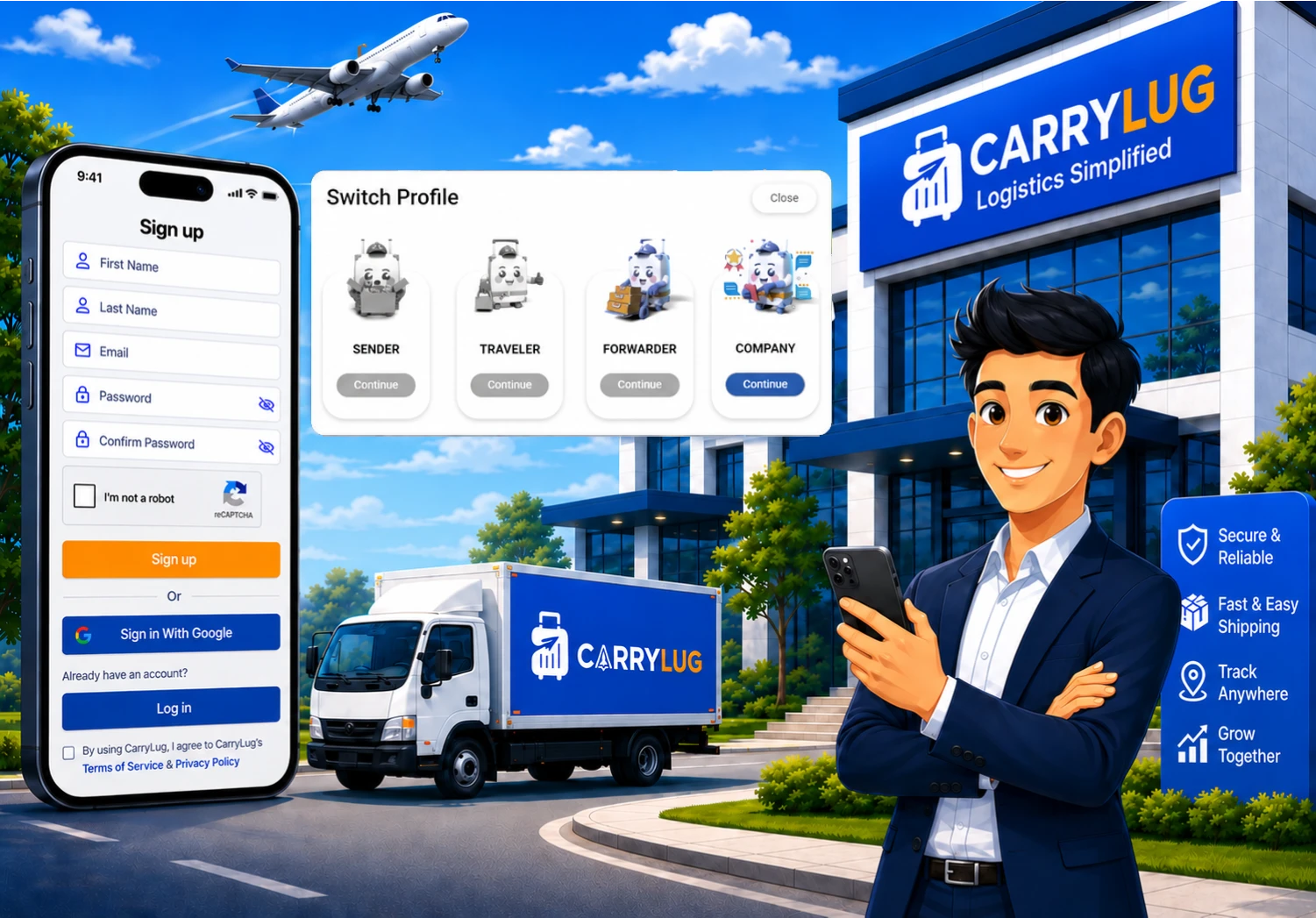 1. Register to become a CarryLug shipper