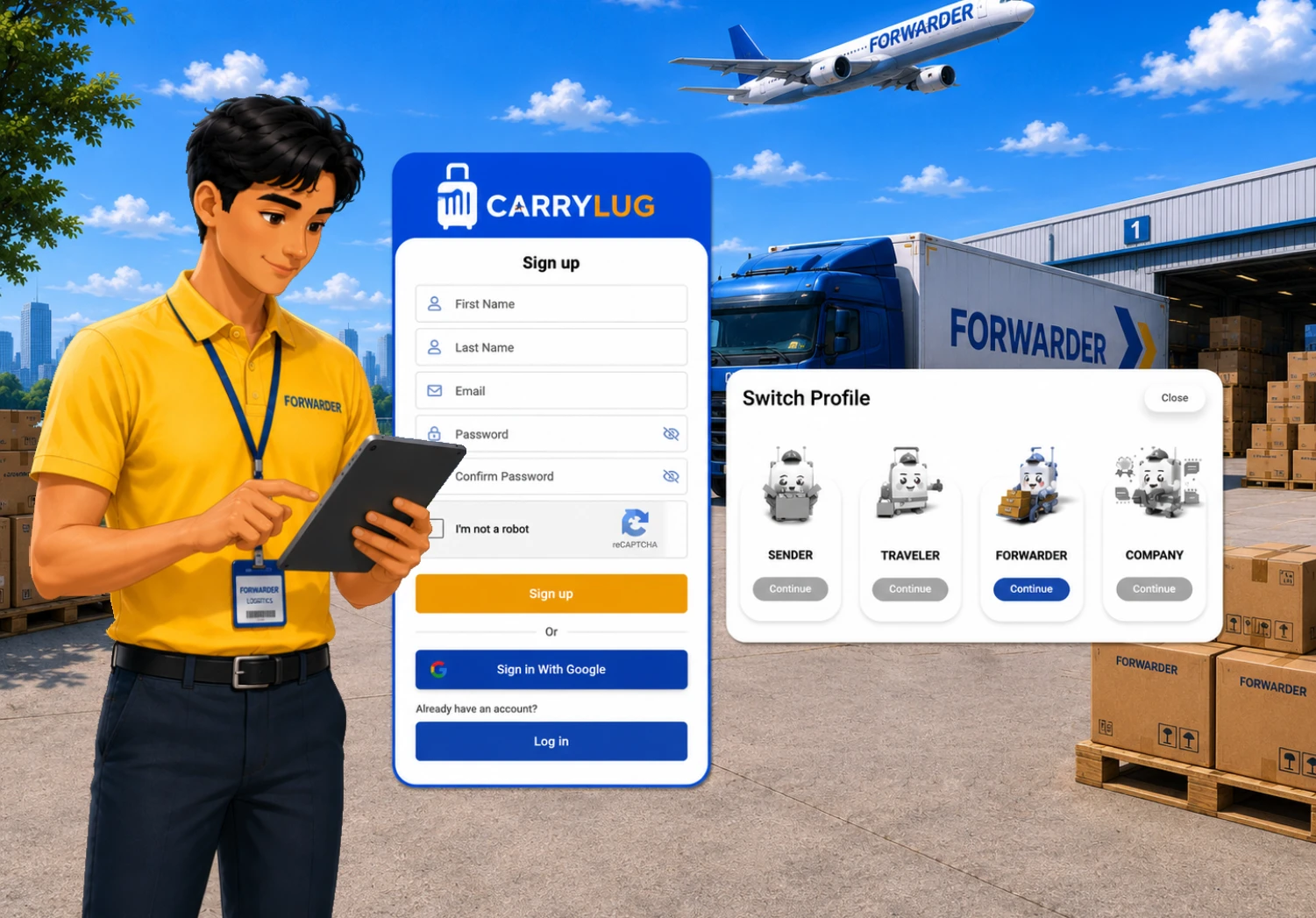 1. Register to become a CarryLug shipper