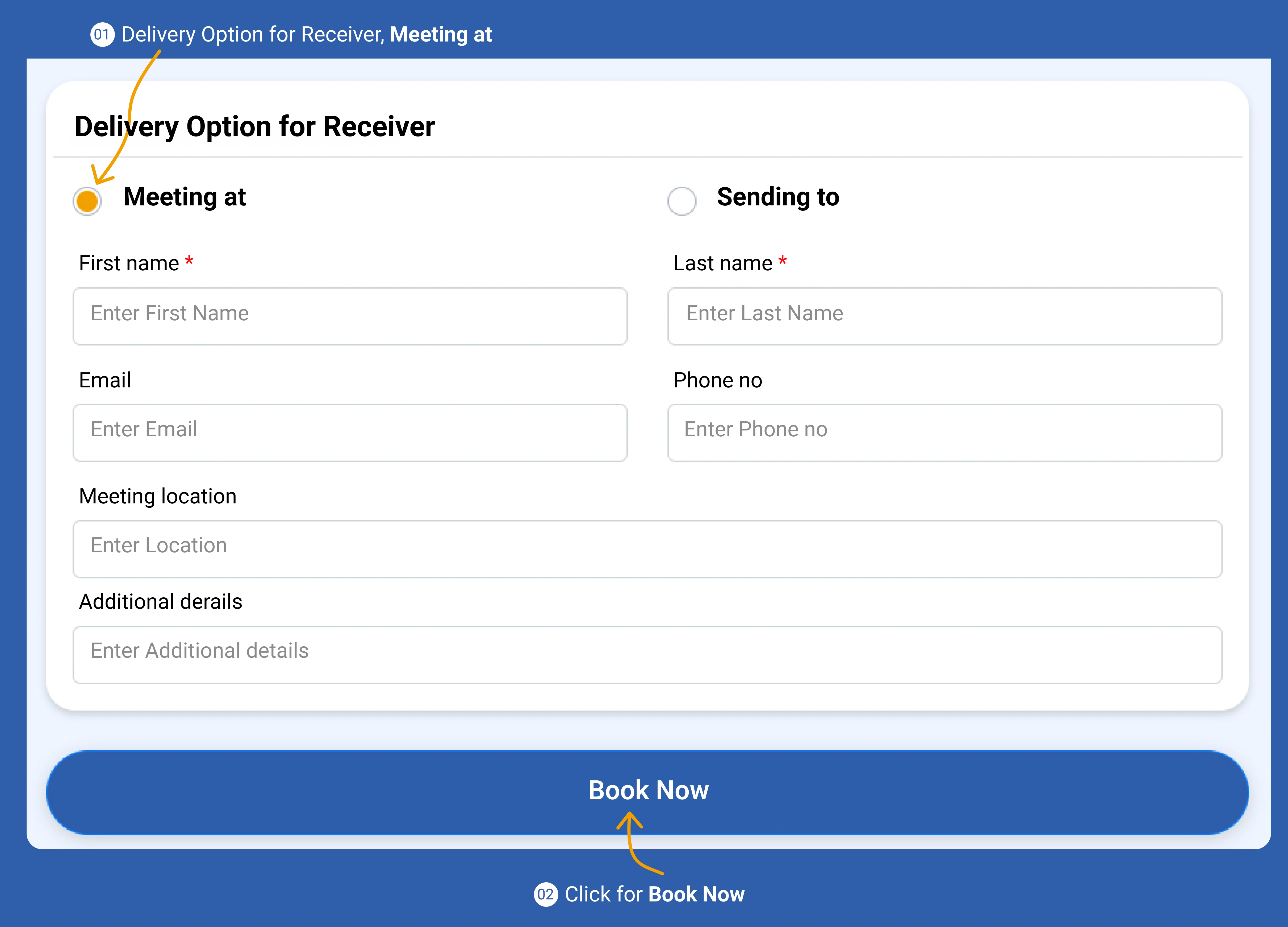 Sender guide step image
