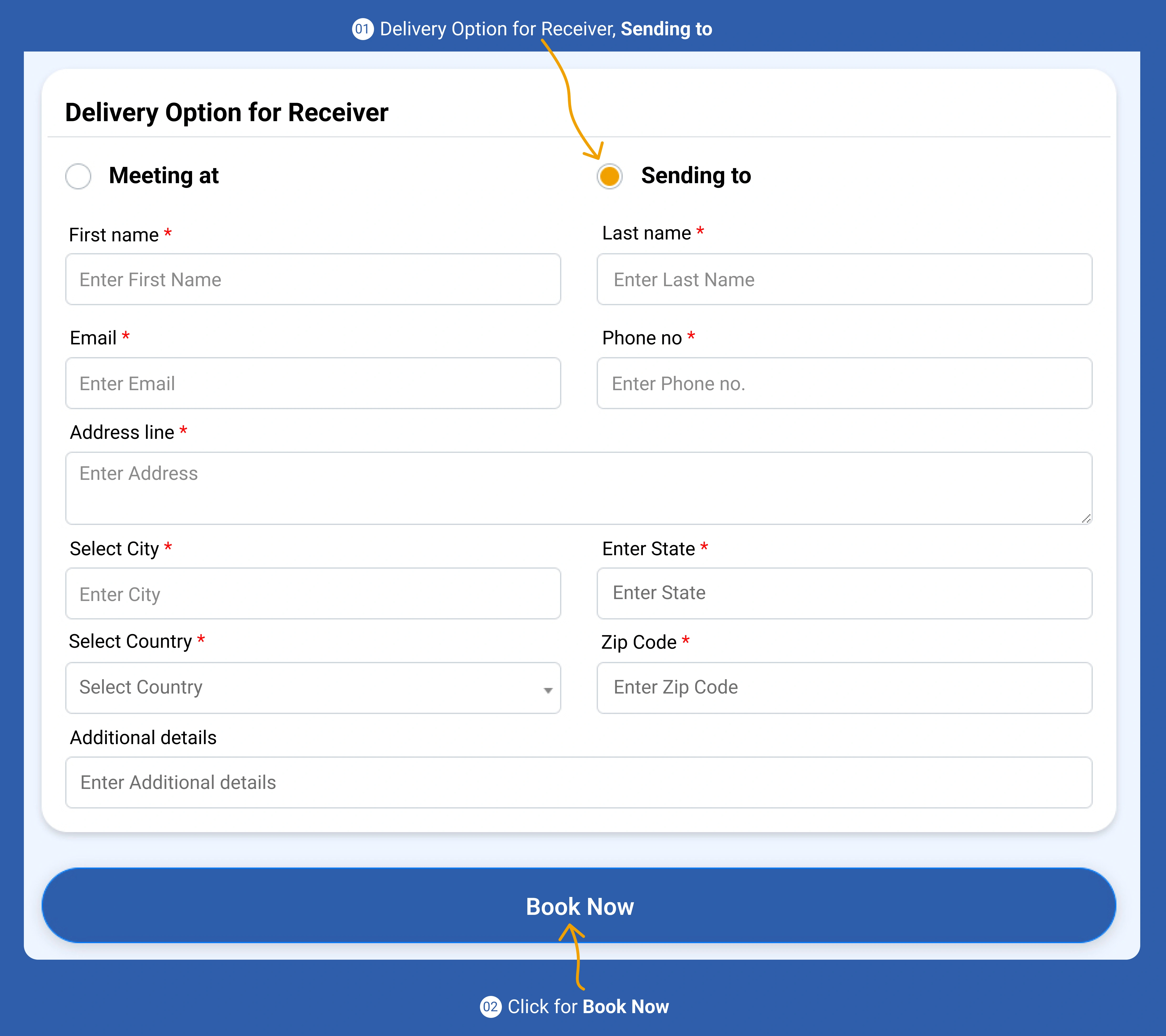 Sender guide step image