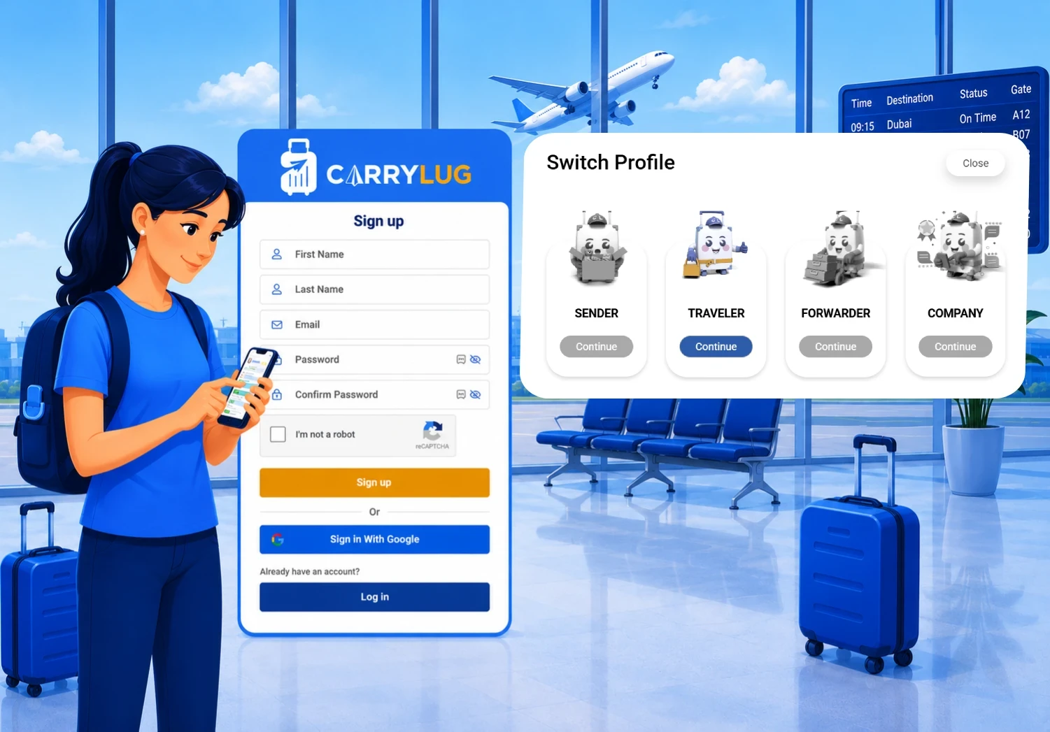 1. Register to become a CarryLug shipper