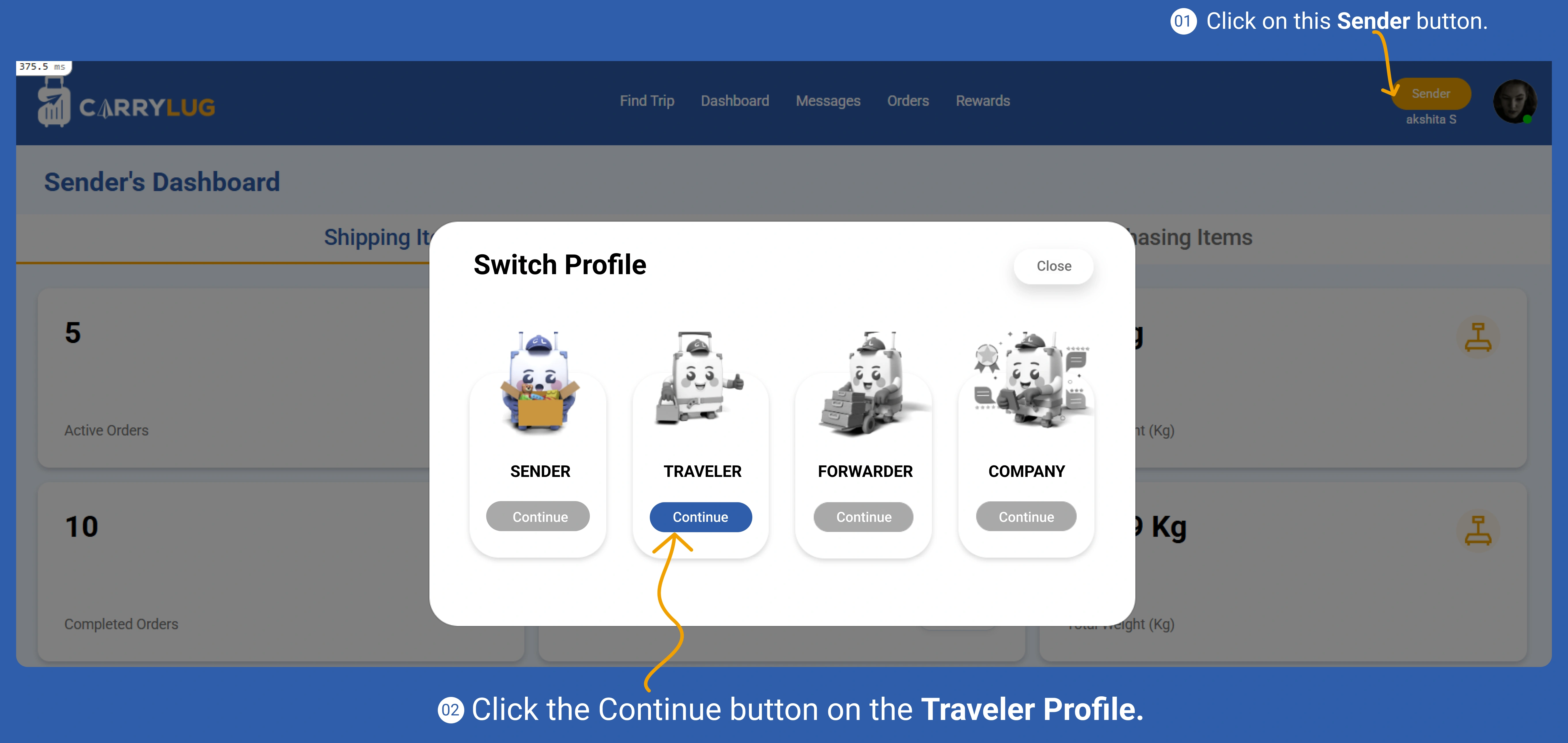 Traveler guide step image